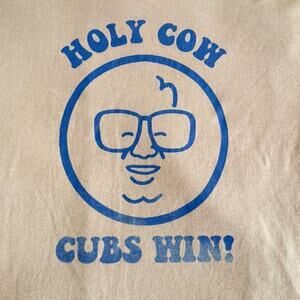 Vintage 80’s Harry Caray Chicago Cubs “Holy Cow” Shirt Original Badeball Small